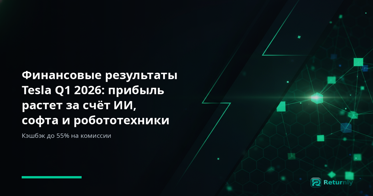 Финансовые результаты Tesla Q1 2026: прибыль растет за счёт ИИ, софта и робототехники